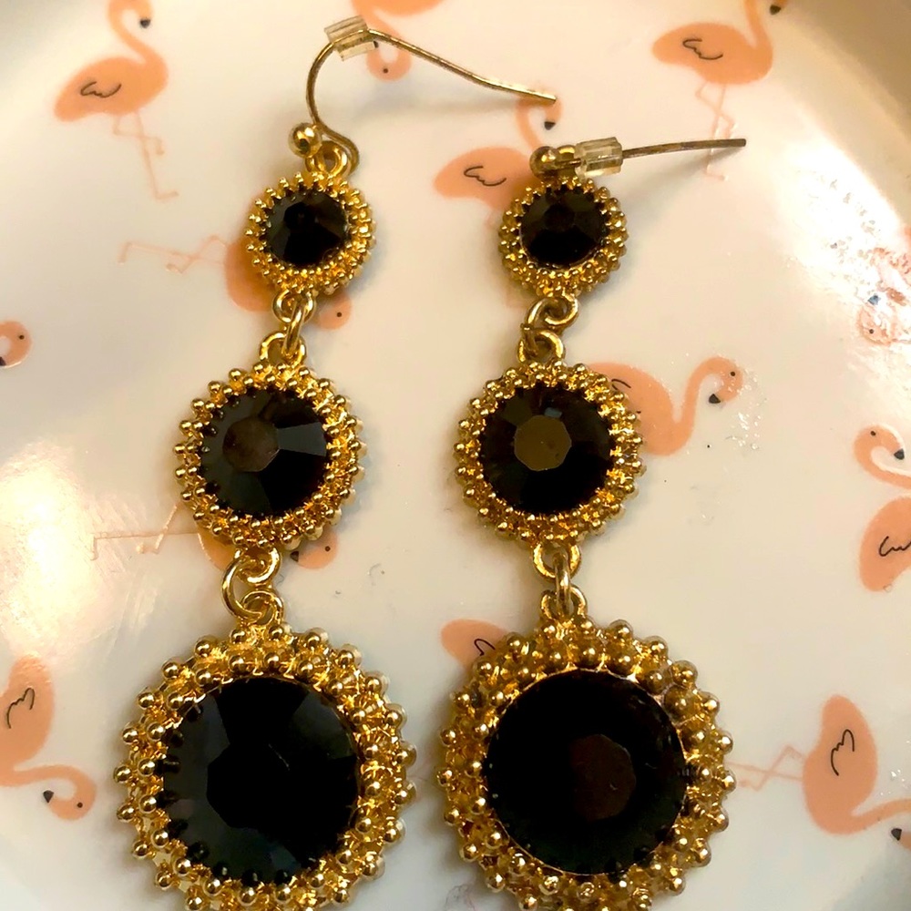 Black long earrings